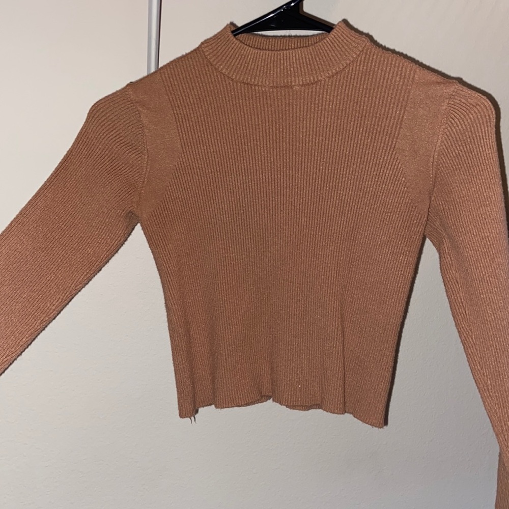 Tan Cropped Sweater